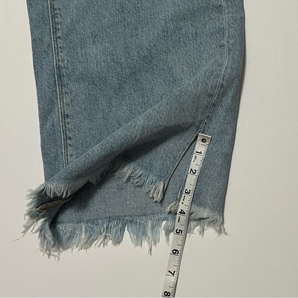 American Eagle Skater Jeans 27/4L Long High Rise Wide Leg Distressed Light Wash - Picture 15 of 16